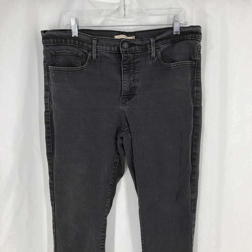 Levis 311 Shaping Skinny Dark Wash Gray Stretch Denim Jeans 33x30 (37x29 actual)